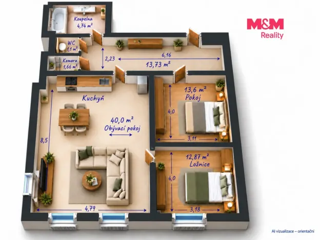 Pronájem bytu 3+kk, Svitavy - Město, náměstí Míru, 88 m2
