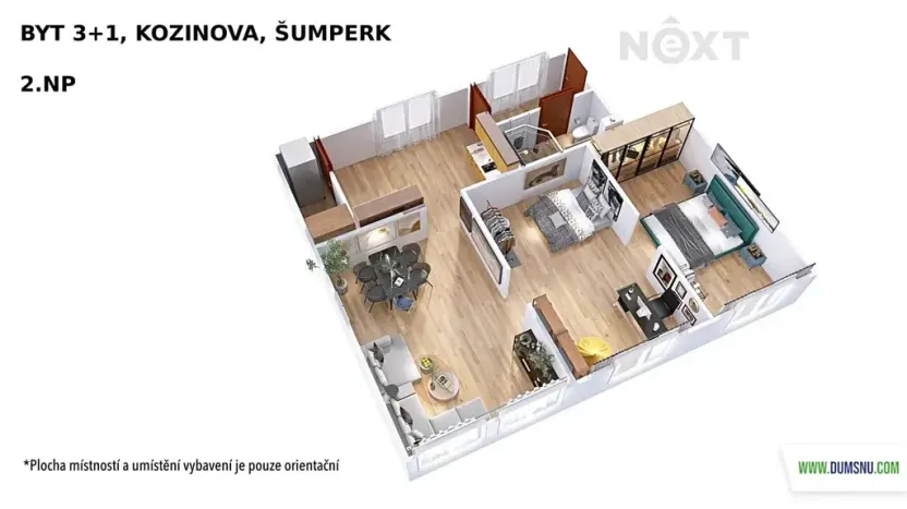 Pronájem bytu 3+1, Šumperk, Kozinova, 77 m2