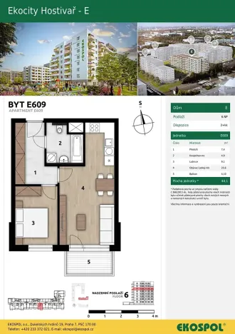 Prodej bytu 2+kk, Praha - Hostivař, Arnošta Staňka, 44 m2