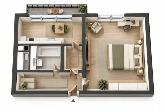 Prodej bytu 1+1, Brno - Lesná, Nejedlého, 38 m2