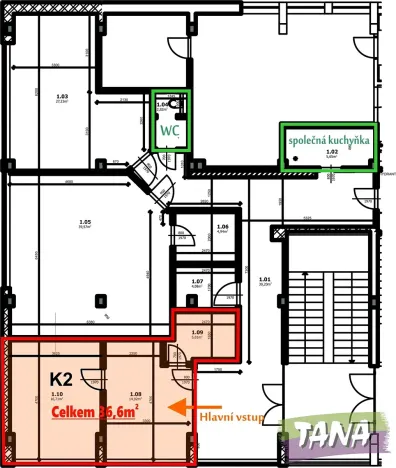 Pronájem kanceláře, Mnichovo Hradiště, Turnovská, 36 m2