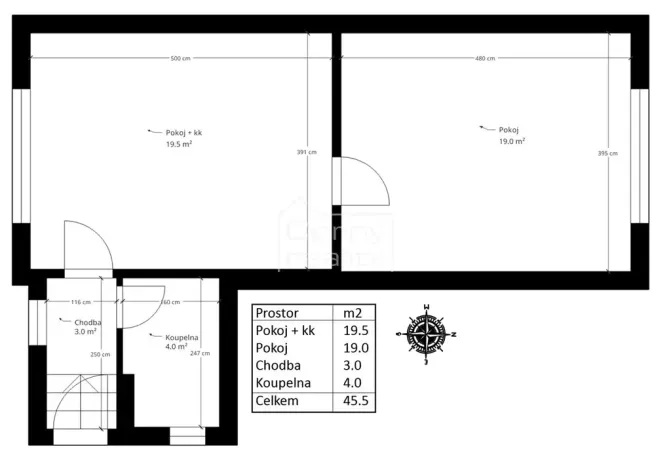 Pronájem bytu 2+kk, Pardubice, Okružní, 46 m2