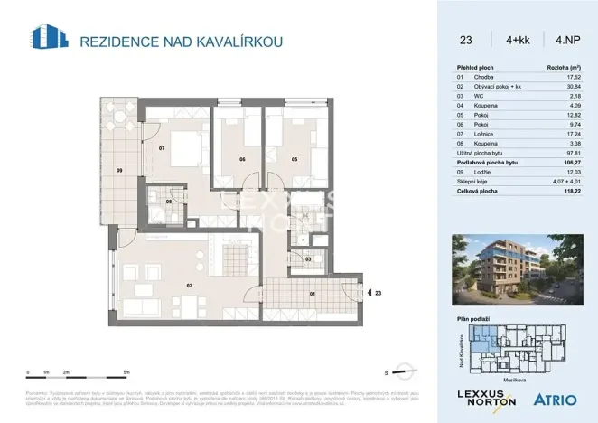 Prodej bytu 4+kk, Praha - Košíře, Nad Kavalírkou, 106 m2