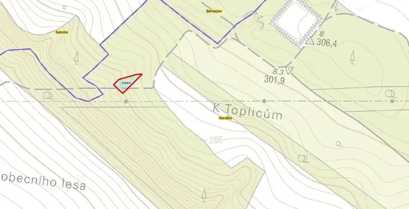 Prodej pole, Horušice, 1217 m2
