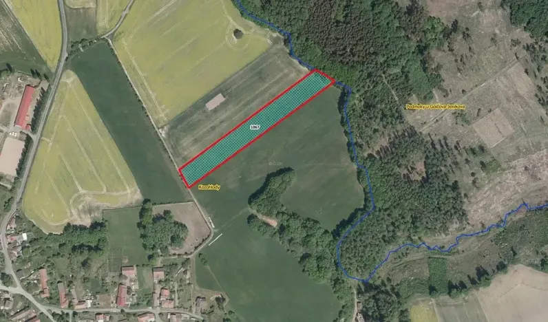 Prodej pole, 5117 m², Vlkaneč, Kozohlody