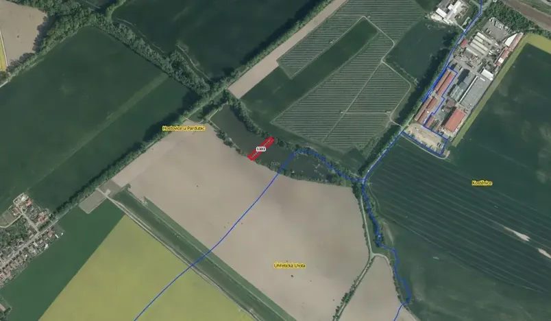 Prodej rybníku, Pardubice, 1368 m2