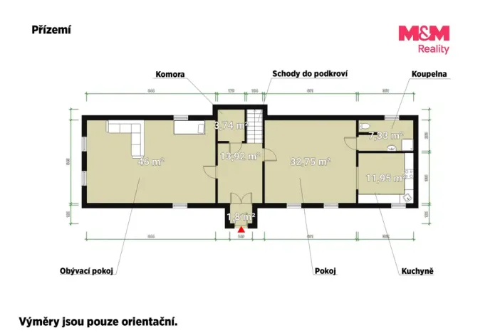 Prodej rodinného domu, Kladruby - Milevo, 102 m2