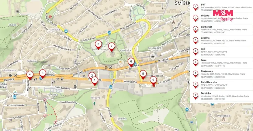 Pronájem bytu 1+kk, Praha - Košíře, Pod Klamovkou, 40 m2