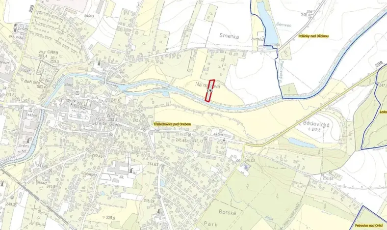Prodej podílu pozemku, Třebechovice pod Orebem, 1281 m2