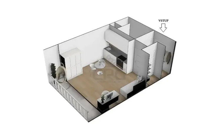 Prodej bytu 1+kk, Brno, Okrouhlá, 32 m2