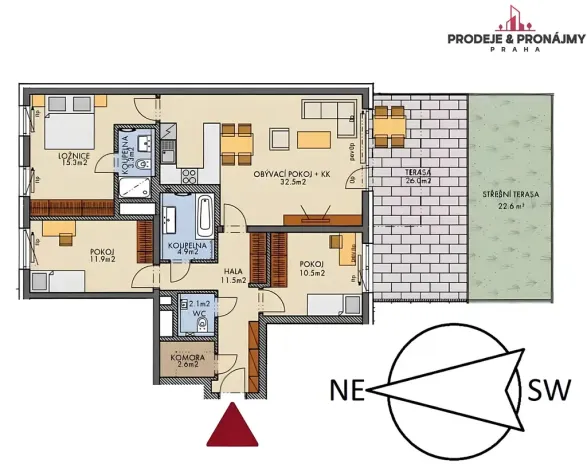 Prodej bytu 4+kk, Praha - Dolní Měcholupy, Kardausova, 103 m2