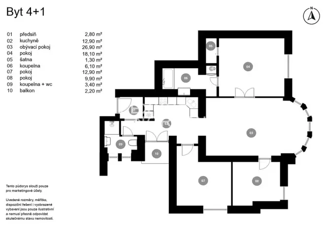 Prodej bytu 4+1, Praha - Bubeneč, 101 m2