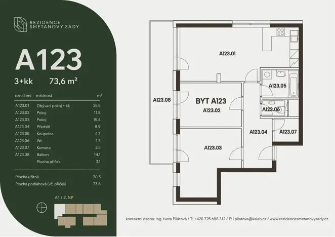Prodej bytu 3+kk, Vyškov, Sportovní, 71 m2