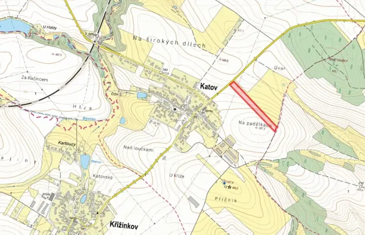 Prodej pole, 13880 m², Katov