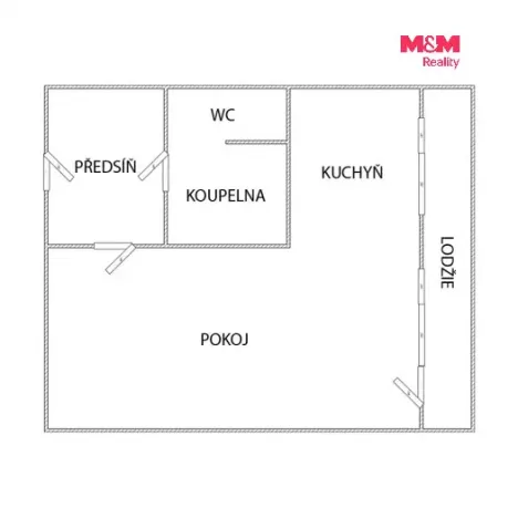 Prodej bytu 1+kk, Pardubice - Polabiny, kpt. Bartoše, 30 m2