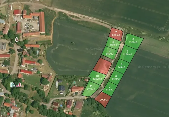 Prodej pozemku pro bydlení, Újezdec, 912 m2