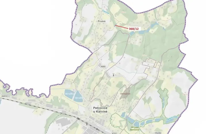 Dražba pozemku, 218 m², Petrovice u Karviné