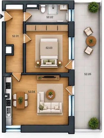 Prodej bytu 2+kk, Praha - Hrdlořezy, U Smetanky, 59 m2
