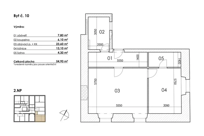 Prodej bytu 2+kk, Postupice, Blanická, 55 m2