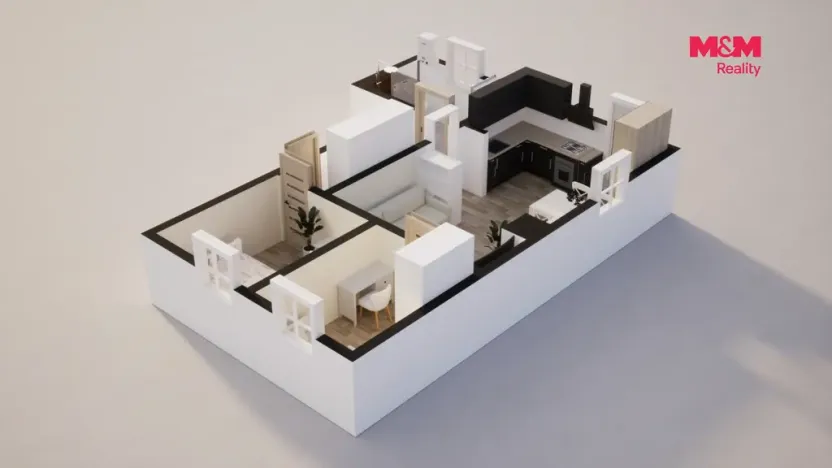 Prodej bytu 3+kk, Velemín - Oparno, 43 m2