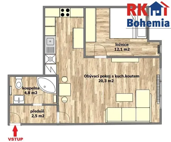 Pronájem bytu 2+kk, Úvaly, U Hostína, 39 m2