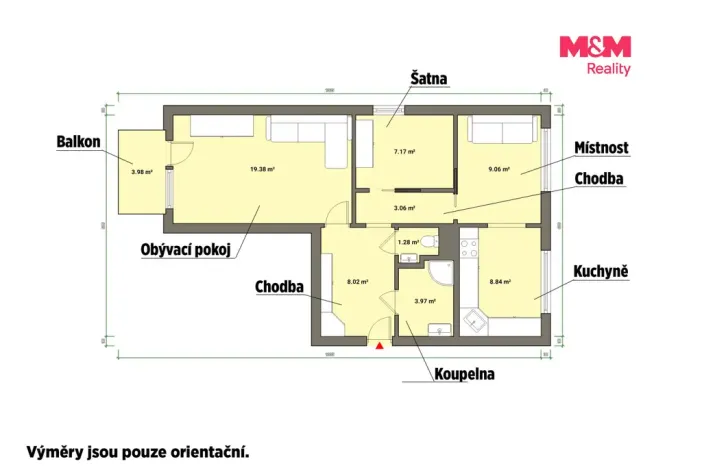 Prodej bytu 3+1, Mariánské Lázně - Úšovice, Mánesova, 63 m2