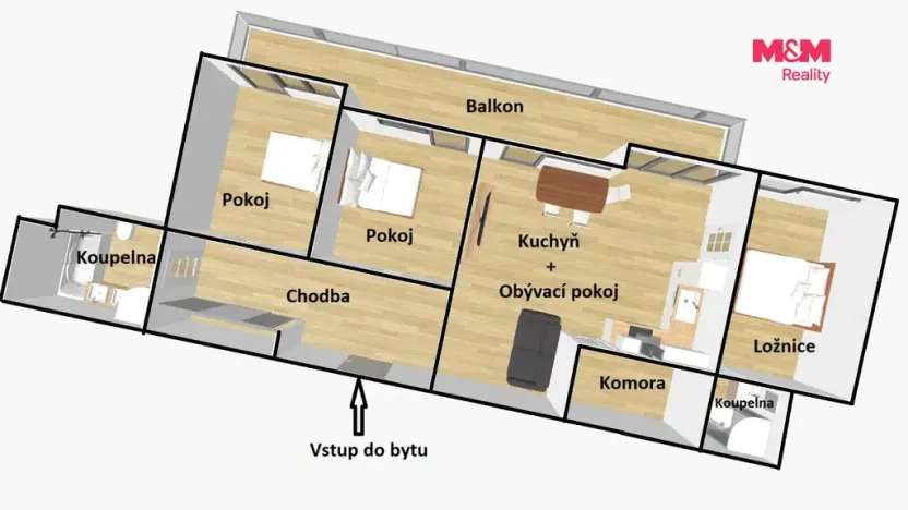 Pronájem bytu 4+kk, Písek - Budějovické Předměstí, Janotova, 110 m2