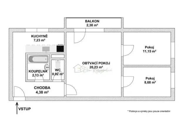 Pronájem bytu 3+1, Kroměříž, Vrobelova, 58 m2
