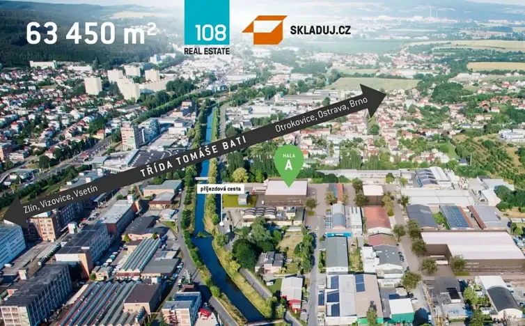 Pronájem skladu, Zlín, Rybníky IV, 3300 m2