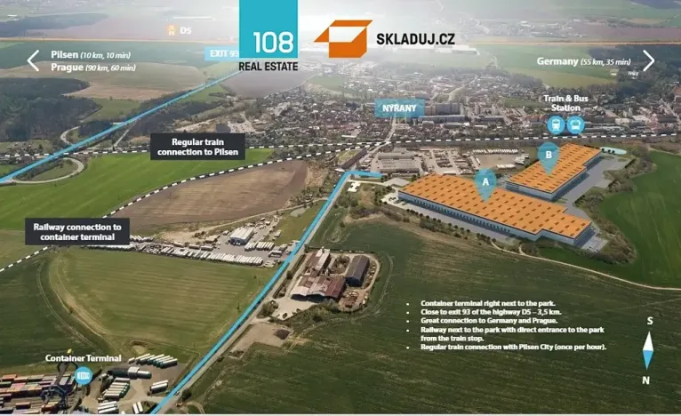Pronájem skladu, Úherce, 10000 m2