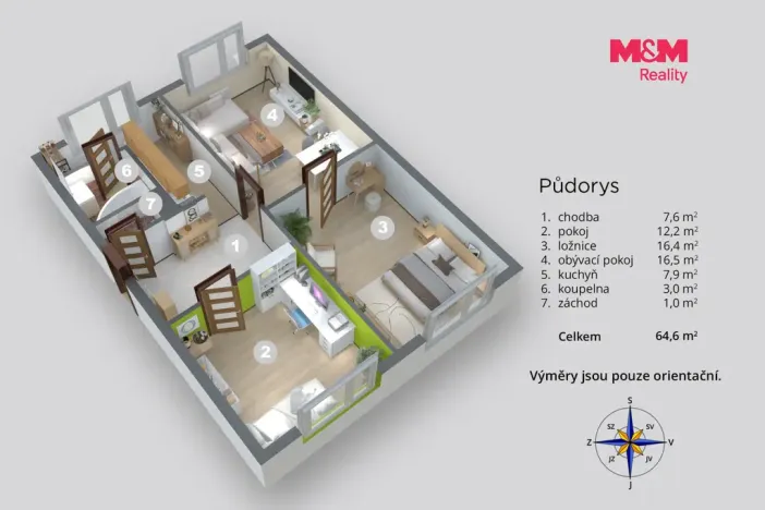 Prodej bytu 3+1, Bílina - Teplické Předměstí, Sídliště Za Chlumem, 65 m2