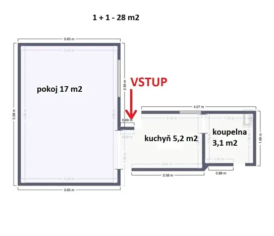 Pronájem bytu 1+1, Ondratice, 28 m2