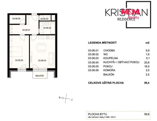 Prodej bytu 2+kk, Hradec Králové - Nový Hradec Králové, Pod Zámečkem, 60 m2