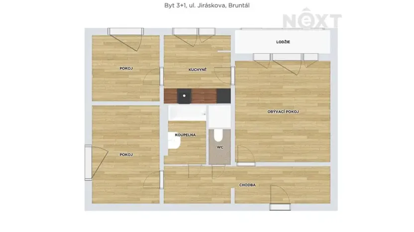 Prodej bytu 3+1, Bruntál, Jiráskova, 70 m2