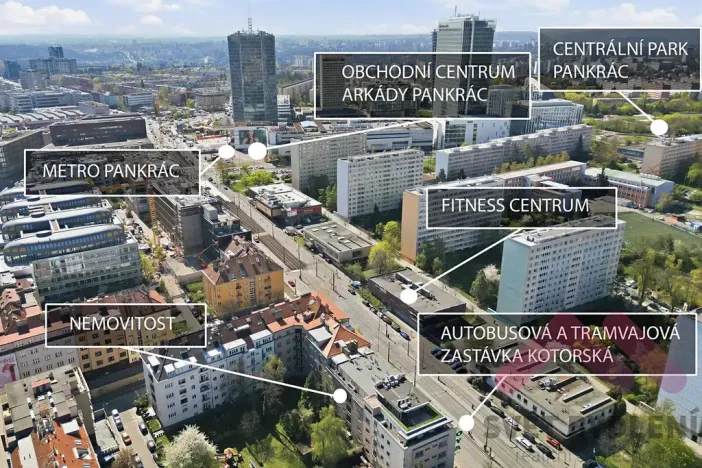 Pronájem bytu 2+kk, Praha - Nusle, Na Pankráci, 55 m2