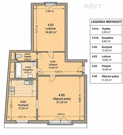 Prodej bytu 2+1, Plzeň, Černická, 65 m2