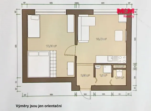 Prodej ubytování, Kovářská, Sídliště, 36 m2
