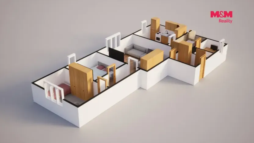 Prodej bytu 3+1, Kostelec nad Labem, Neratovická, 61 m2
