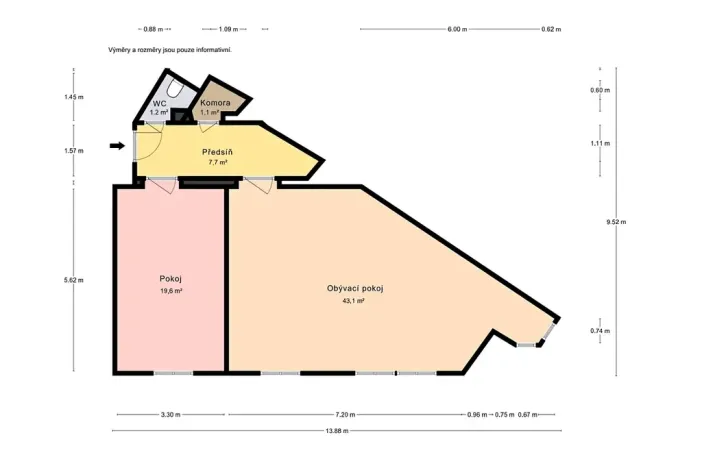 Pronájem bytu 2+kk, Praha - Bubeneč, Nad Královskou oborou, 70 m2