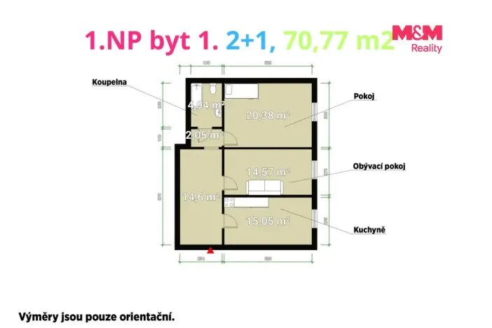 Pronájem bytu 2+1, Chodová Planá, Pivovarská, 71 m2