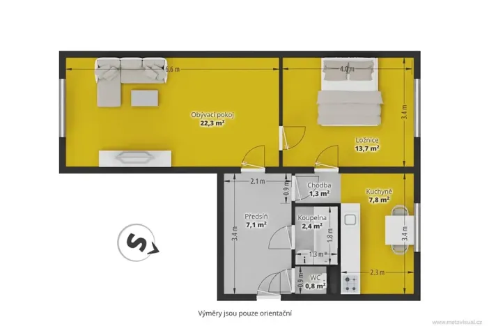 Prodej bytu 2+1, Praha - Krč, Antala Staška, 55 m2