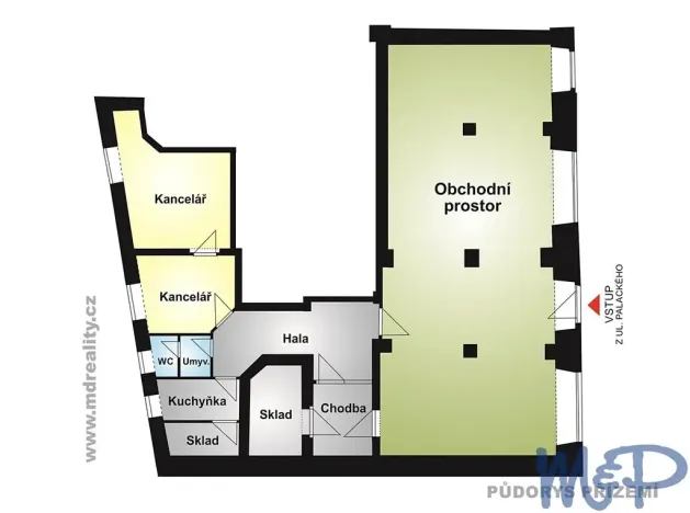 Pronájem kanceláře, Jihlava, Palackého, 132 m2