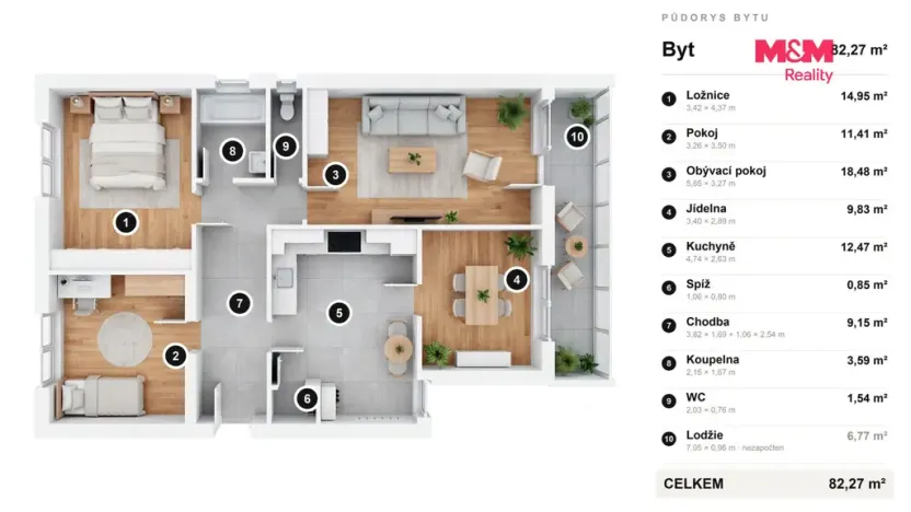 Prodej bytu 4+1, Černovice, U Mateřské školy, 82 m2