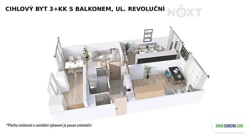 Pronájem bytu 3+1, Šumperk, Revoluční, 74 m2
