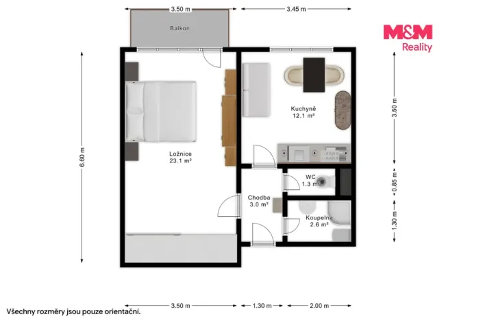 Prodej bytu 1+1, Klatovy - Klatovy IV, Za Tratí, 42 m2