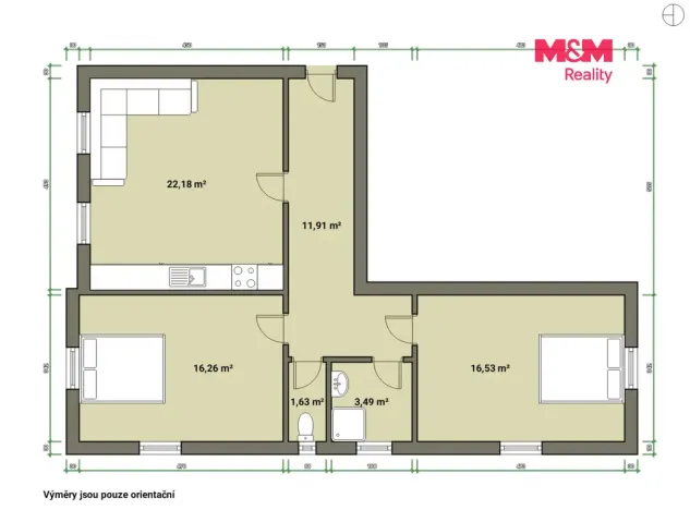 Pronájem bytu 3+kk, Mariánské Lázně, Lidická, 72 m2