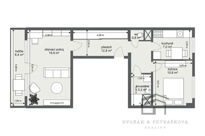 Prodej bytu 2+1, Praha - Vinohrady, Fričova, 55 m2