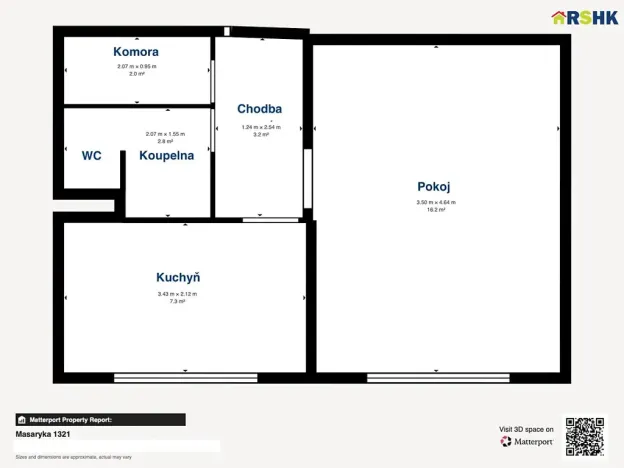 Pronájem bytu 1+1, Hradec Králové, Jana Masaryka, 32 m2