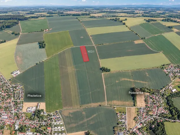 Prodej pole, 9662 m², Podolanka