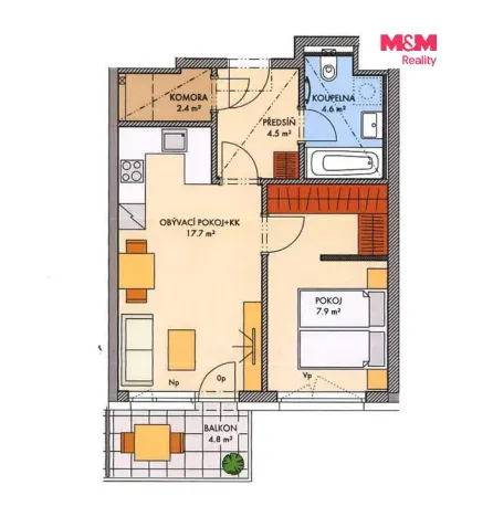 Prodej bytu 2+kk, Praha - Stodůlky, Siemensova, 43 m2